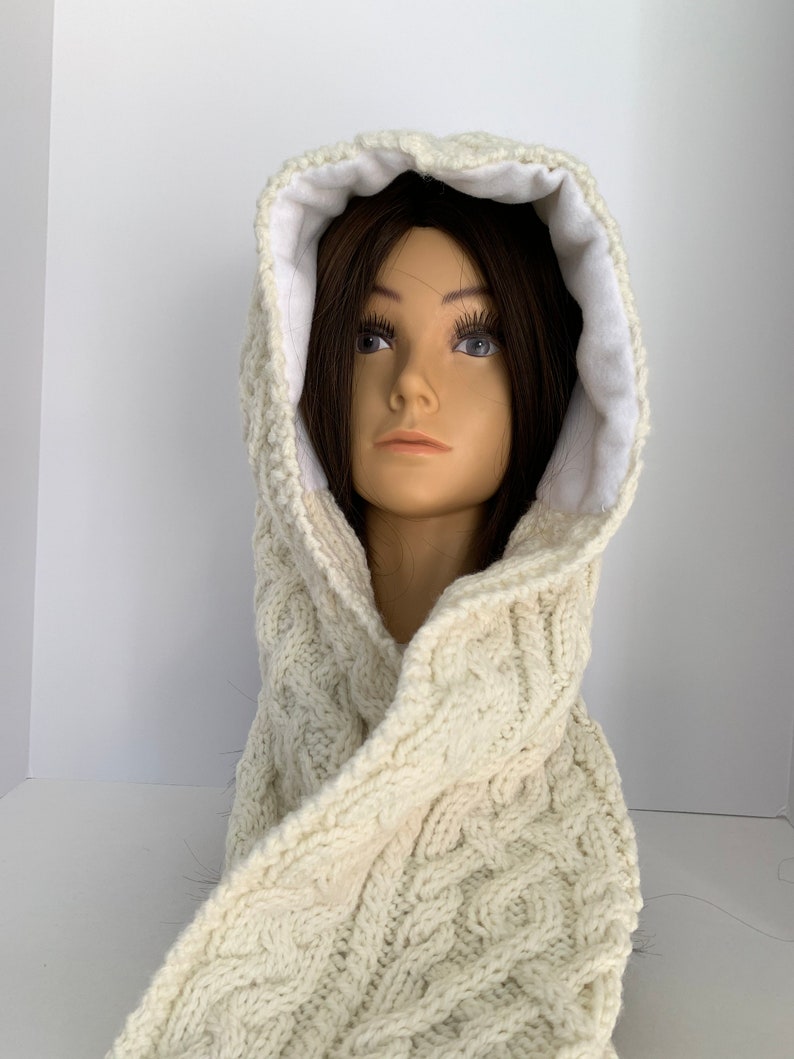 Irish Fisherman cable knit one piece hat and scarf Etsy