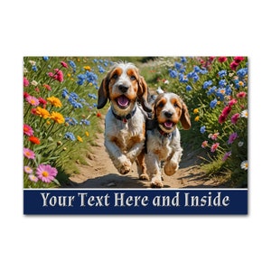 Personalised Petit Basset Griffon Vendeen PBGV Dog Birthday, Fathers Day etc Card + Illustrated Insert - Glossy A5 size - Anyone Any Age