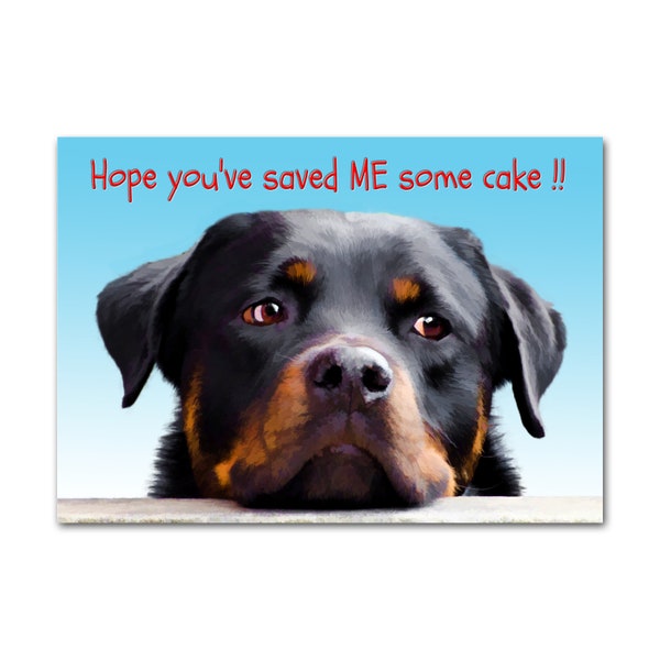 Personalised Rottweiler Rotty Birthday Card + Illustrated Insert