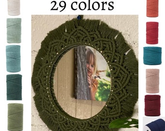 Macrame mirror-Handmade 8inch mirror-forest green color fringe-mandala boho home decor