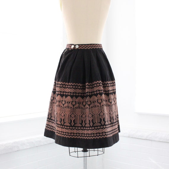 50s Guatemalan Embroidered Circle Skirt XS Small … - image 4