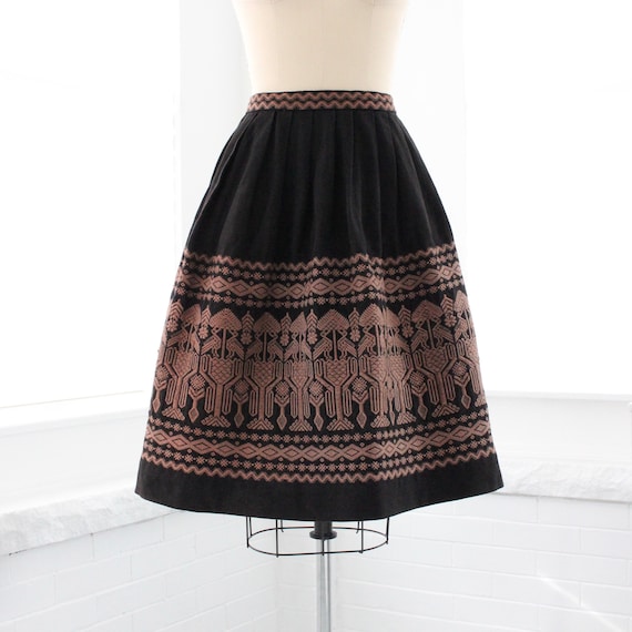 50s Guatemalan Embroidered Circle Skirt XS Small … - image 3