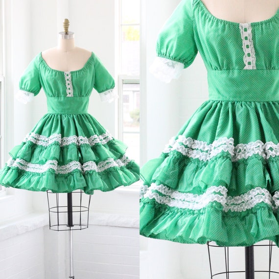 70s Square Dance Circle Dress Western Barmaid
