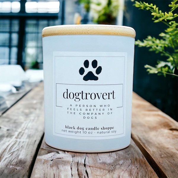 Dogtrovert funny candle for dog lovers, gift for dog people,