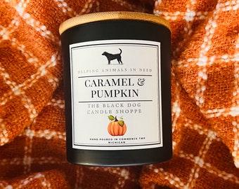 Caramel & Pumpkin Classic Candle,  Black Dog Candle,