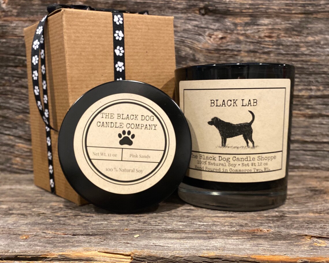 Black Lab Candle black lab candle gift lab candlelab Etsy