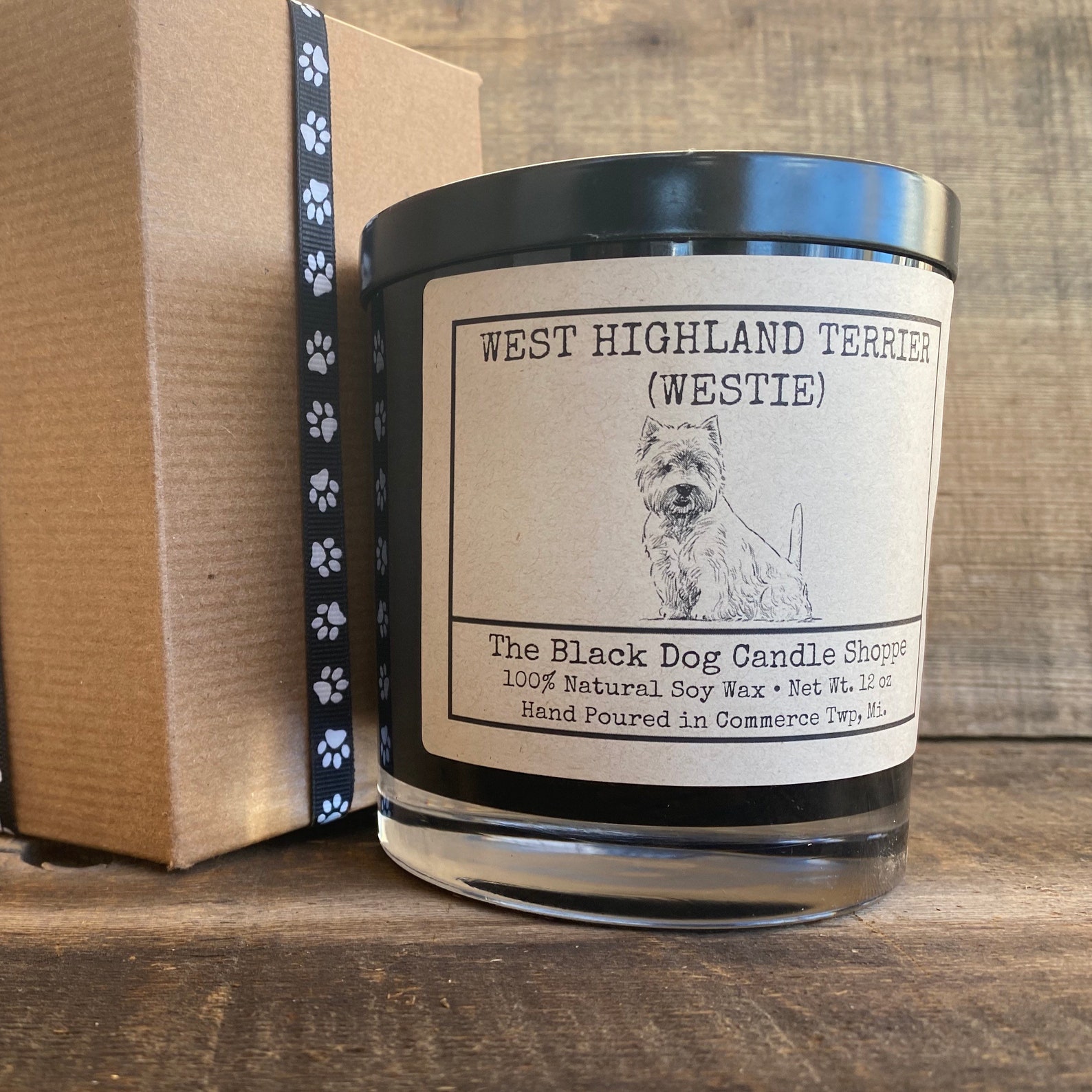 Westie candle West highland terrier candle dog themed candle Etsy