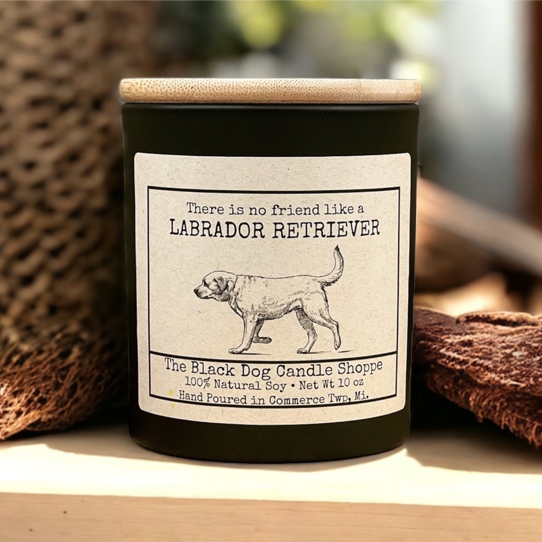 Labrador Retriever Dog Themed Candle, Natural Soy Dog Themed Candle