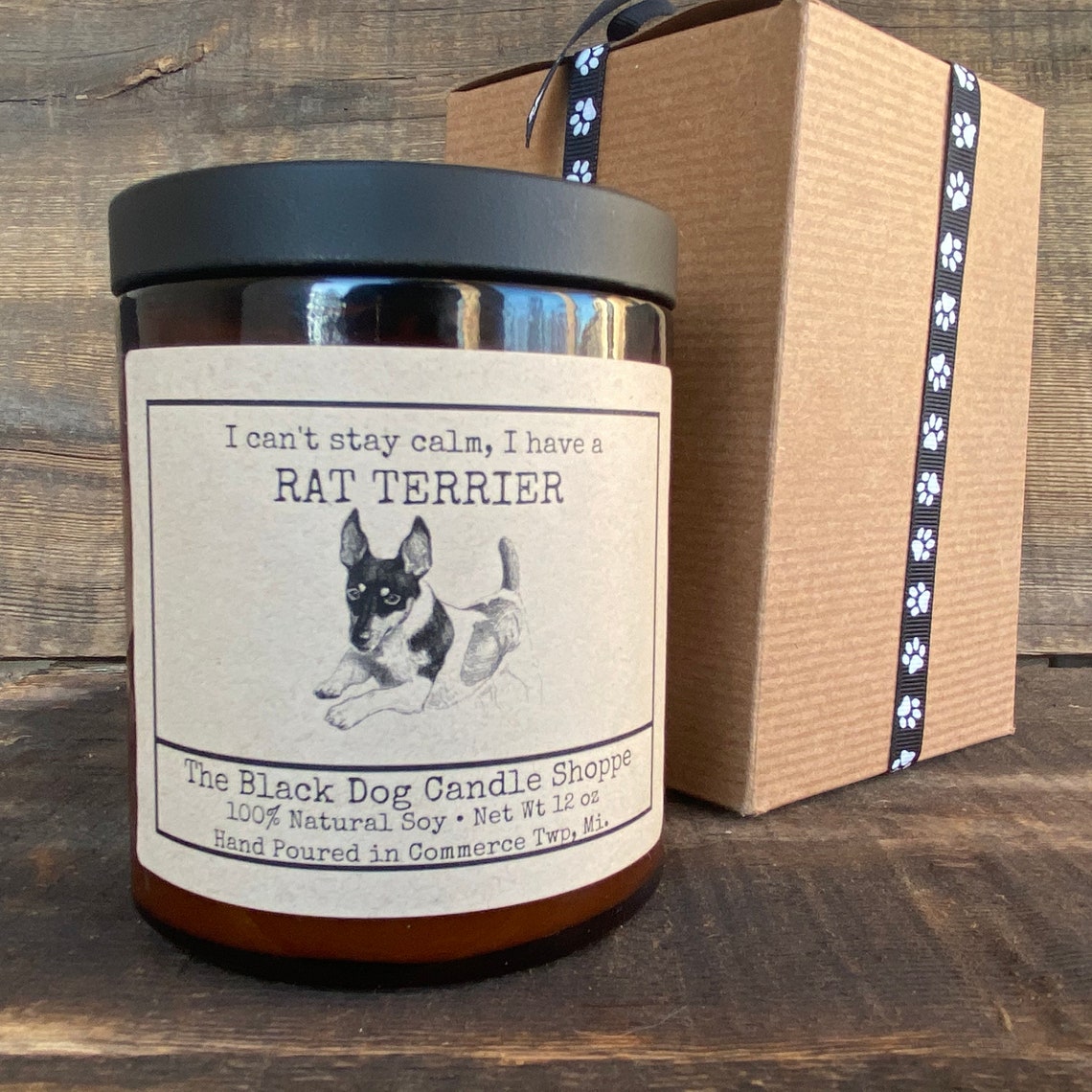 Rat Terrier Candle I Cant Keep Calm Candle Rat Terrier Etsy
