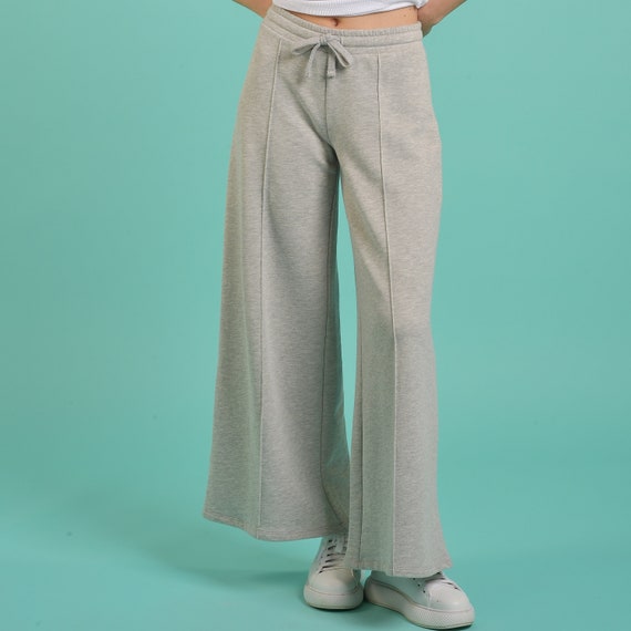 Flared Loungewear Pants Flare Sweatpants Grey Sweatpants Grey Pants  Eco-friendly Loungewear Grey Loungewear Flared Bottoms 