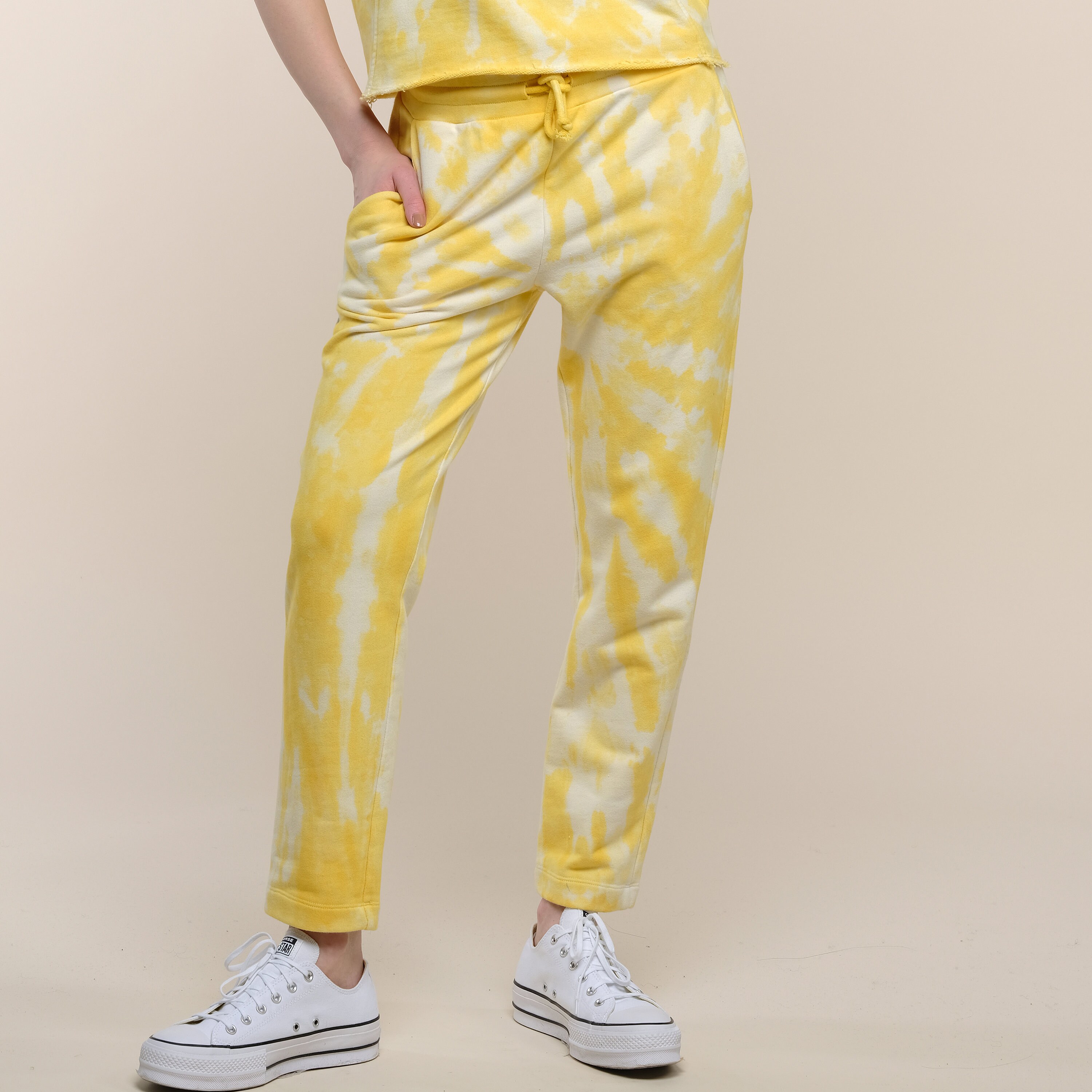 Yellow tie cheap dye sweatpants