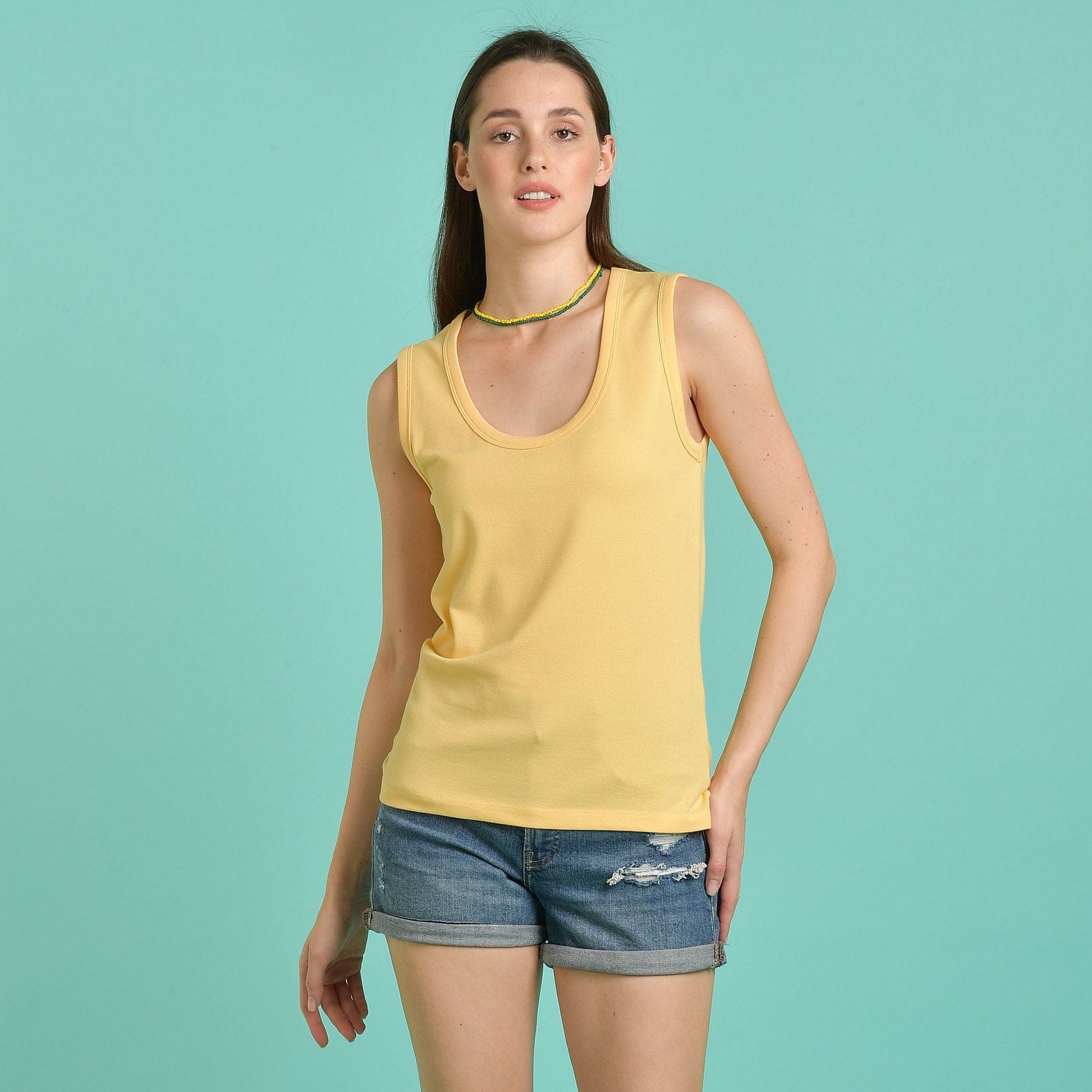 Pale Yellow Tank Top 