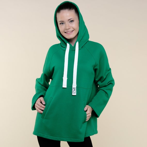 Green Oversized Hoodie Sustainable Fashion Trendy Hoodies Tunic Hoodie  Hoodies and Sweatshirts Tunic Sweatshirts 