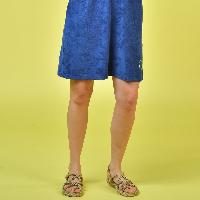 Terry Hoodie Dress in Navy Women's Beachwear Terry Dresses Towel Dresses Women's Coverups Women's Beachwear Eco Clothing image 4