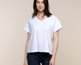 V Neck Boyfriend Tee - Etsy