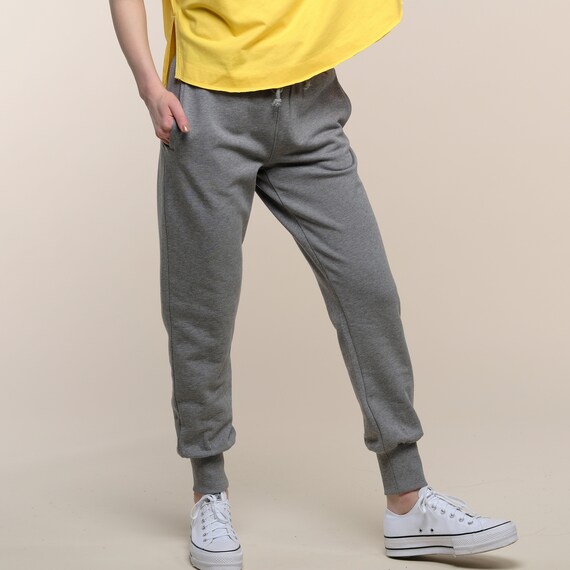 Grey cuffed sweatpants womens sale