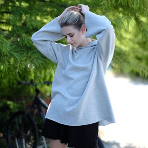 Grey Oversized Hoodie Women's Hoodie Relaxed Hoodie Sustainable Hoodie Eco Friendly Clothing image 1