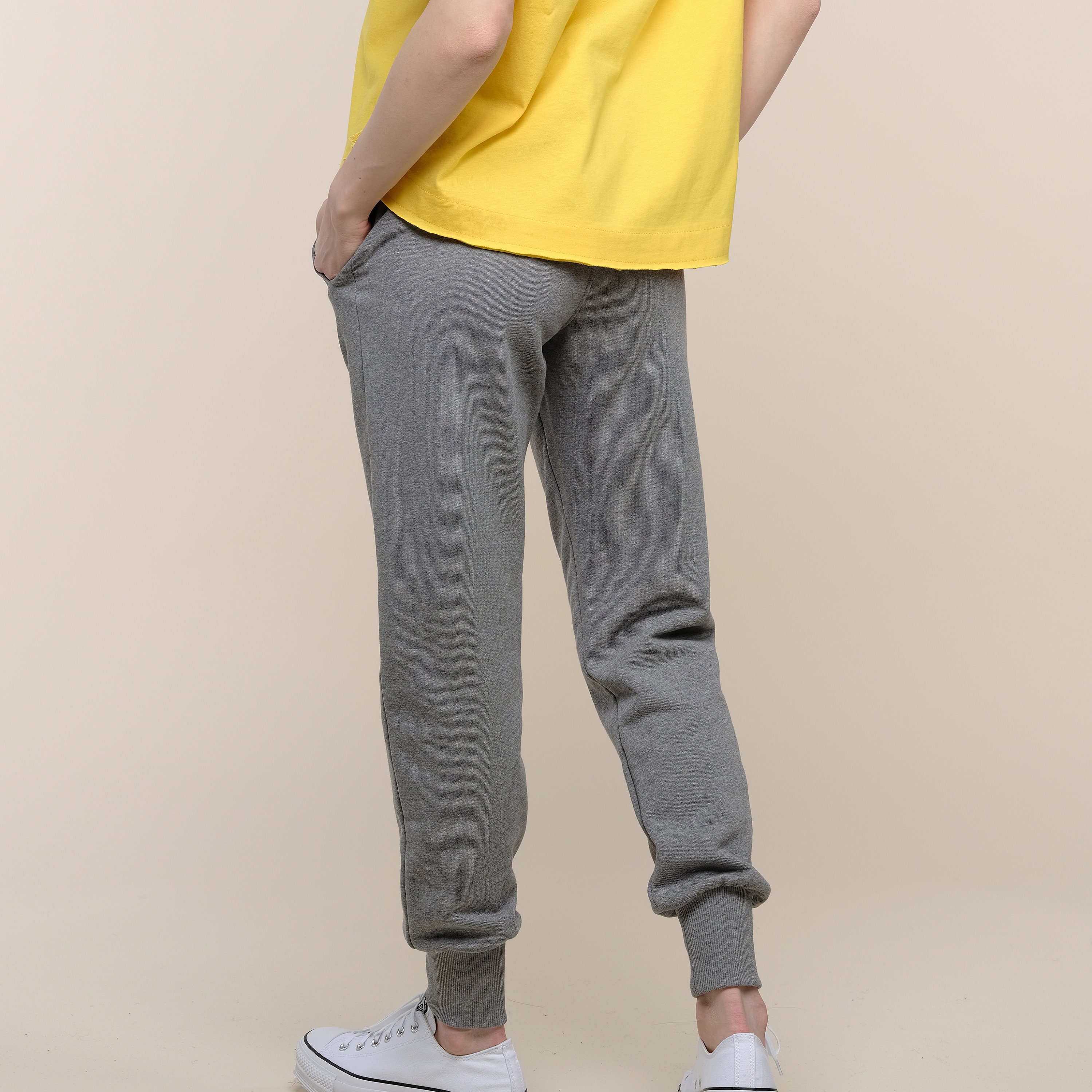 grey sweatpants cuffed