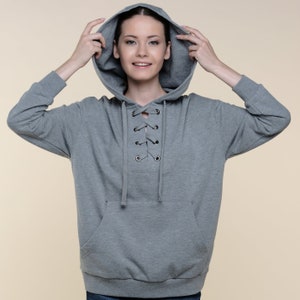 Adult Lace Up Hooded Sweatshirt - Style 9001