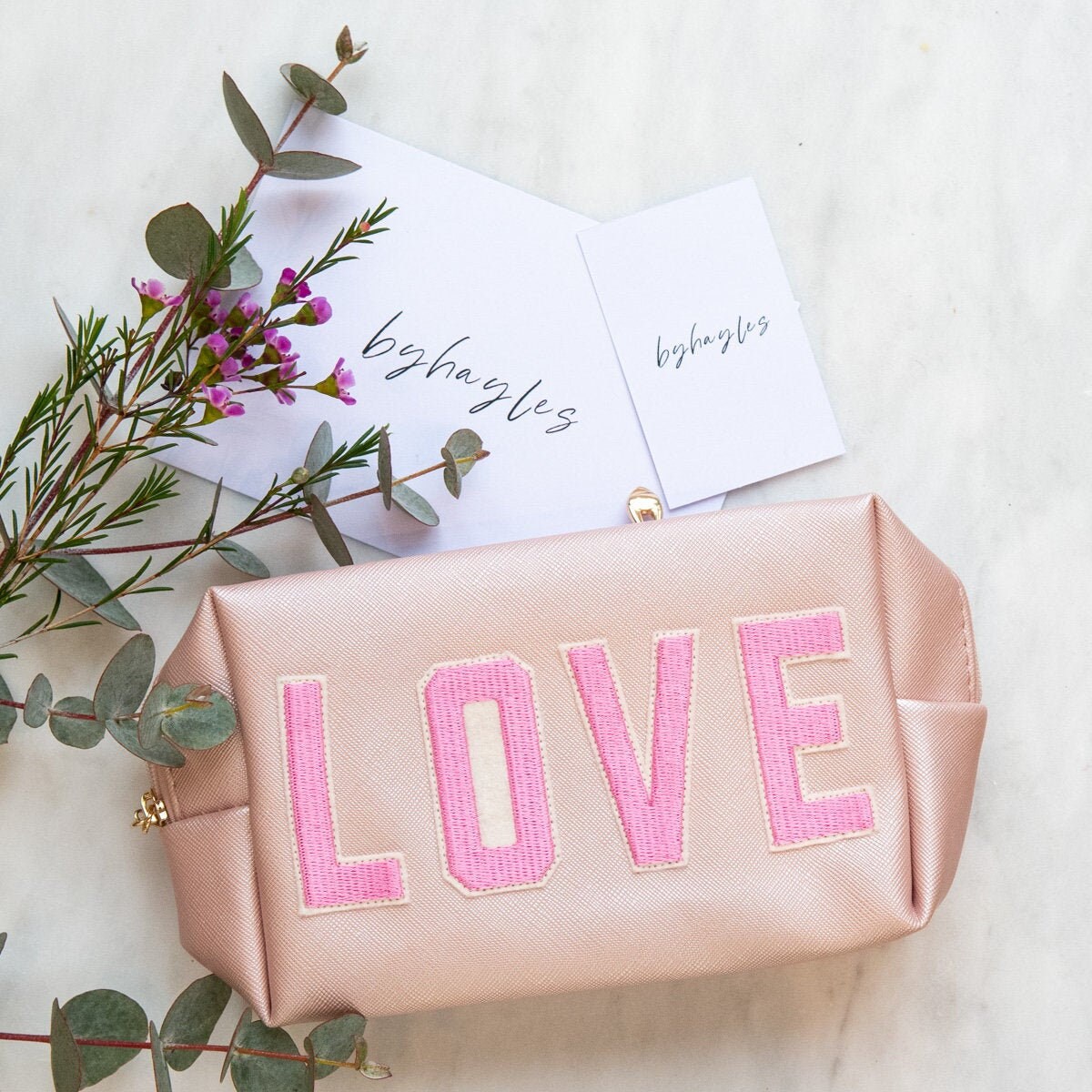 The faux leather SMALL Pouch / With Letter Patches/ Etsy