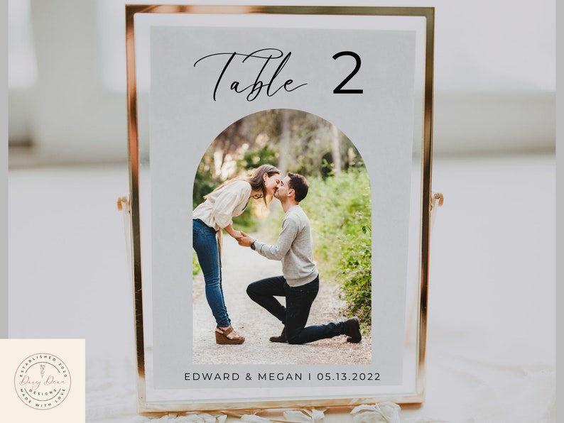 Table Numbers With Photos Digital Download, Instant, Editable, Photo
