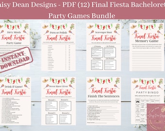 Final Fiesta Bachelorette Party Games Bundle, Instant Download, Dirty Bachelorette Game,Bride and Boujee Bachelorette,Party Games,Printables