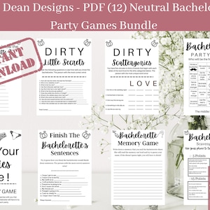 Bachelorette Party Games, Game Bundle, Instant Download, Dirty Bachelorette Game, Bride and Boujee Bachelorette, Party Games, Printables