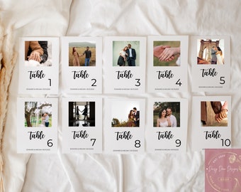 Photo Wedding Table Numbers: Minimalist Design (Digital Download)