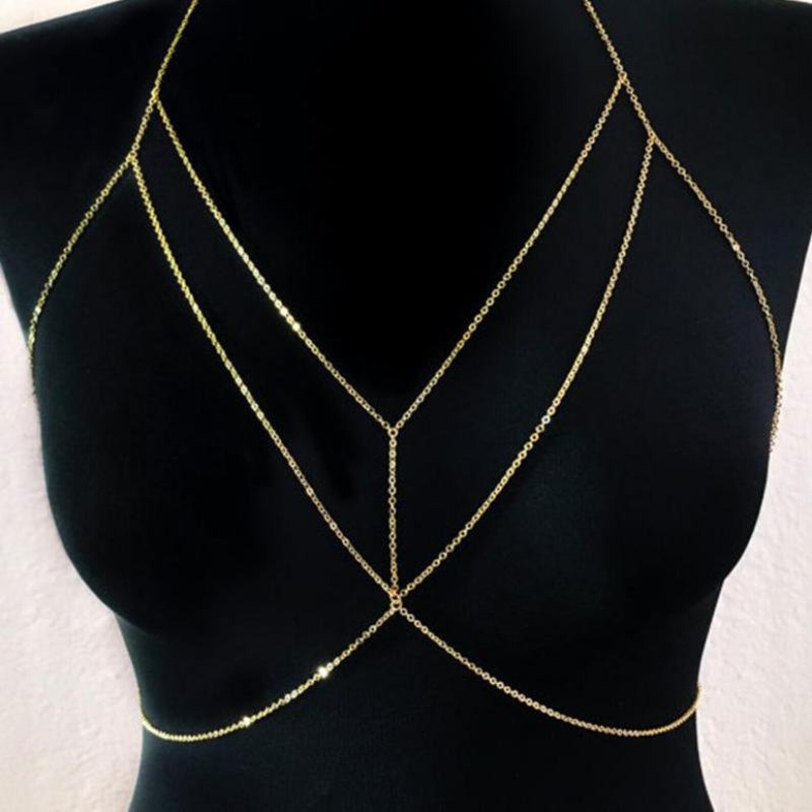 Ceinture Chaîne Punk En Cuir Noir - Chaîne De Corps, Harnais, Style Gothique, Réglable