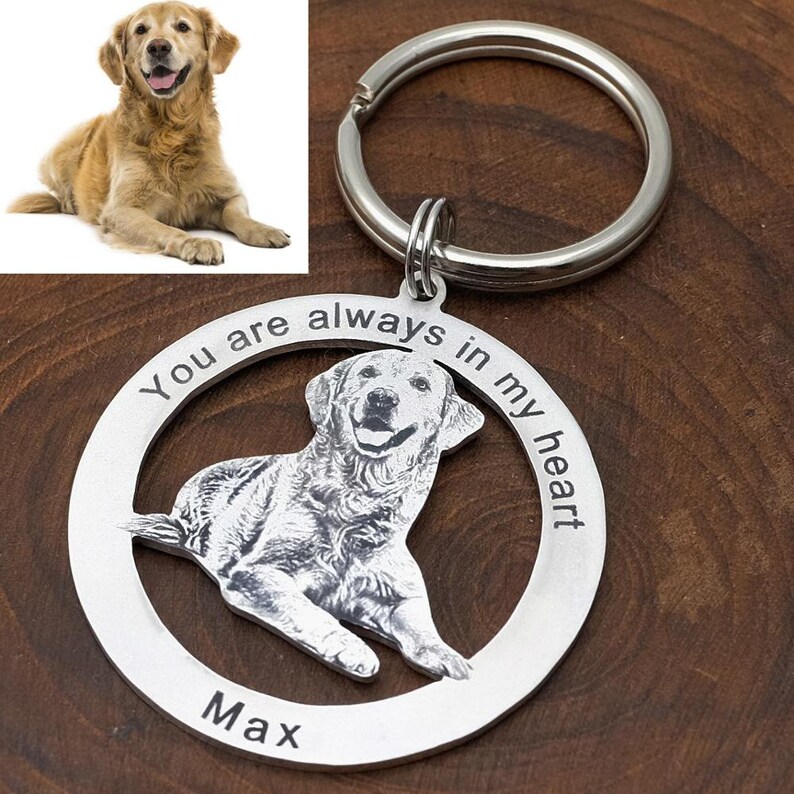 Personalized Photo Keychain Pet Loss Keychain Pet Memorial Etsy