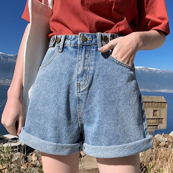 Denim High Waisted Shorts Cut off 