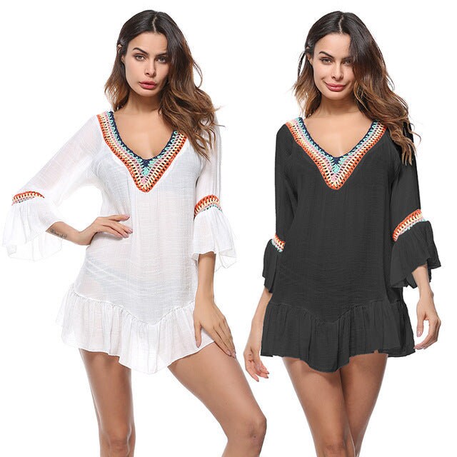 White Beach Cover-up Swim Dress Tunic 