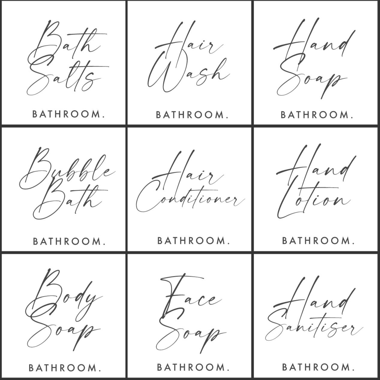 Waterproof White Labels for Reusable Bathroom Bottles Etsy