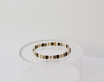 Phoenix in Black | Tila Stretch Bracelet | Stretch Bracelet | Stackable Bracelet | Minimalist Bracelet