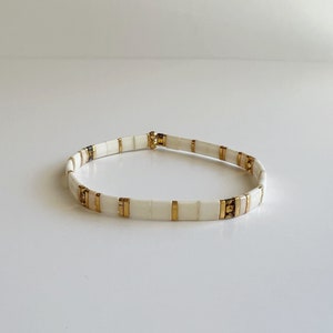 Fearless | Eras Inspired Tila Bead Stretch Bracelet | Handmade Tile Stretch Bracelet | Stackable Bracelet | Minimalist Bracelet Gift for Her