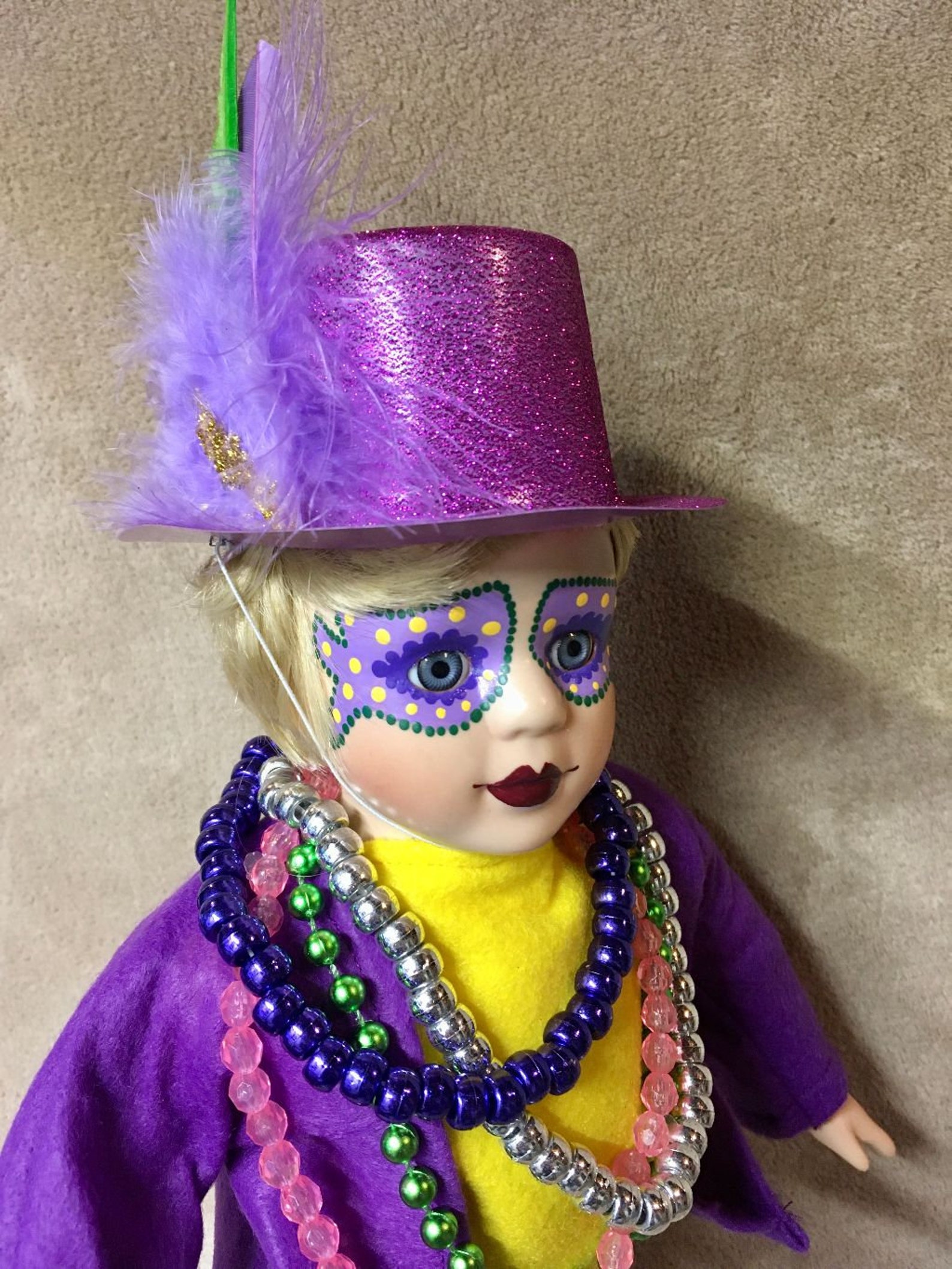 Mardi Gras Porcelain Doll | Etsy