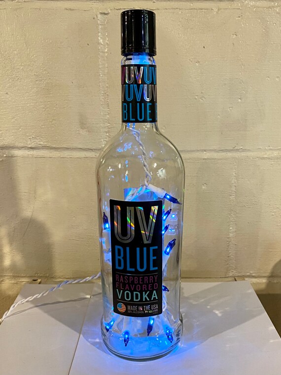 UV Blue Vodka Lighted Liquor Bottle Etsy