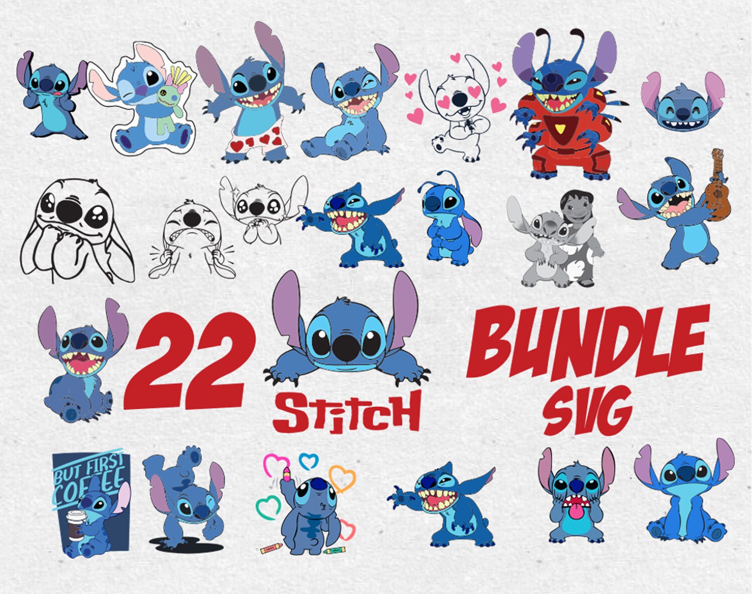 Download Stitch Layered Bundle SVG Lilo and Stitch Clipart Disney ...