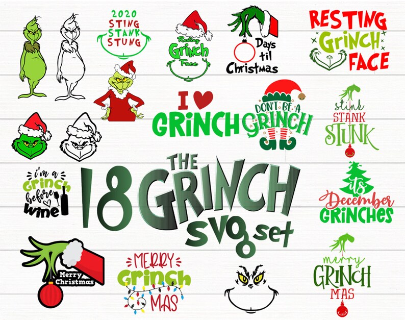 Download The Grinch Svg Bundle Set Stink Stunk Stunk Svg Grinch | Etsy