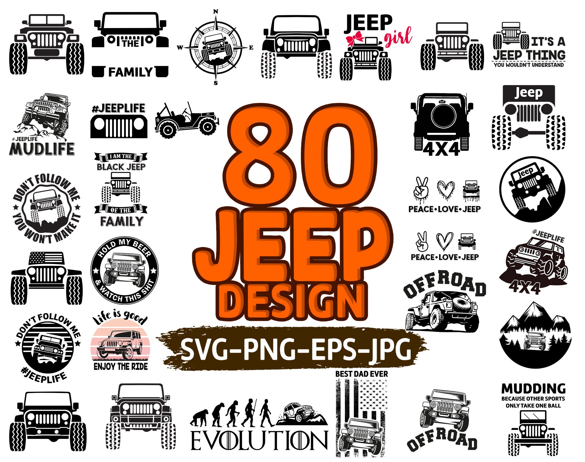 Jeep Svg Bundle, Jeep Png, JKU Svg, jeep Girl Svg, Jeep Grill Svg, Of…