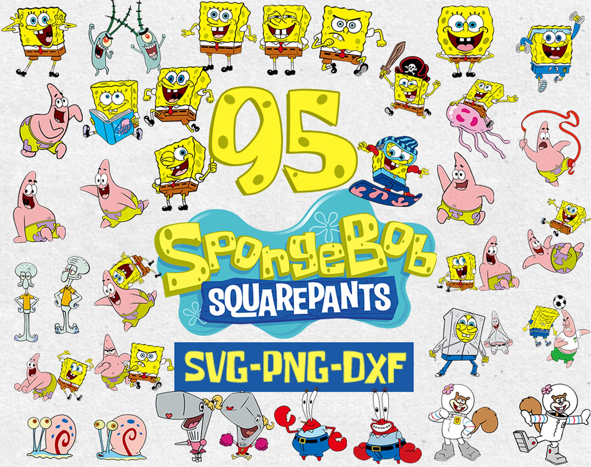 Spongebob Svg Bundle Spongebob Png Spongebob Birthday Svg | Etsy