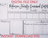 DIGITAL SVG FILE - Family Calendar - Family Command Center - Acrylic