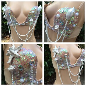 Mermaid Glitter Halloween Costume Rave Bra