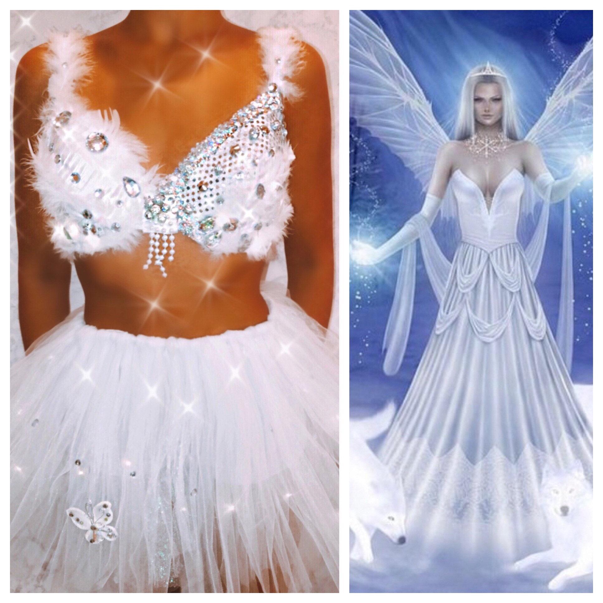 Angel Glitter Halloween Costume Rave Bra EDC - Etsy