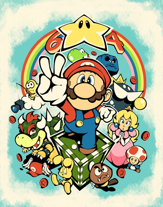 Drawings To Paint & Colour Super Mario Bros - Print Design 011