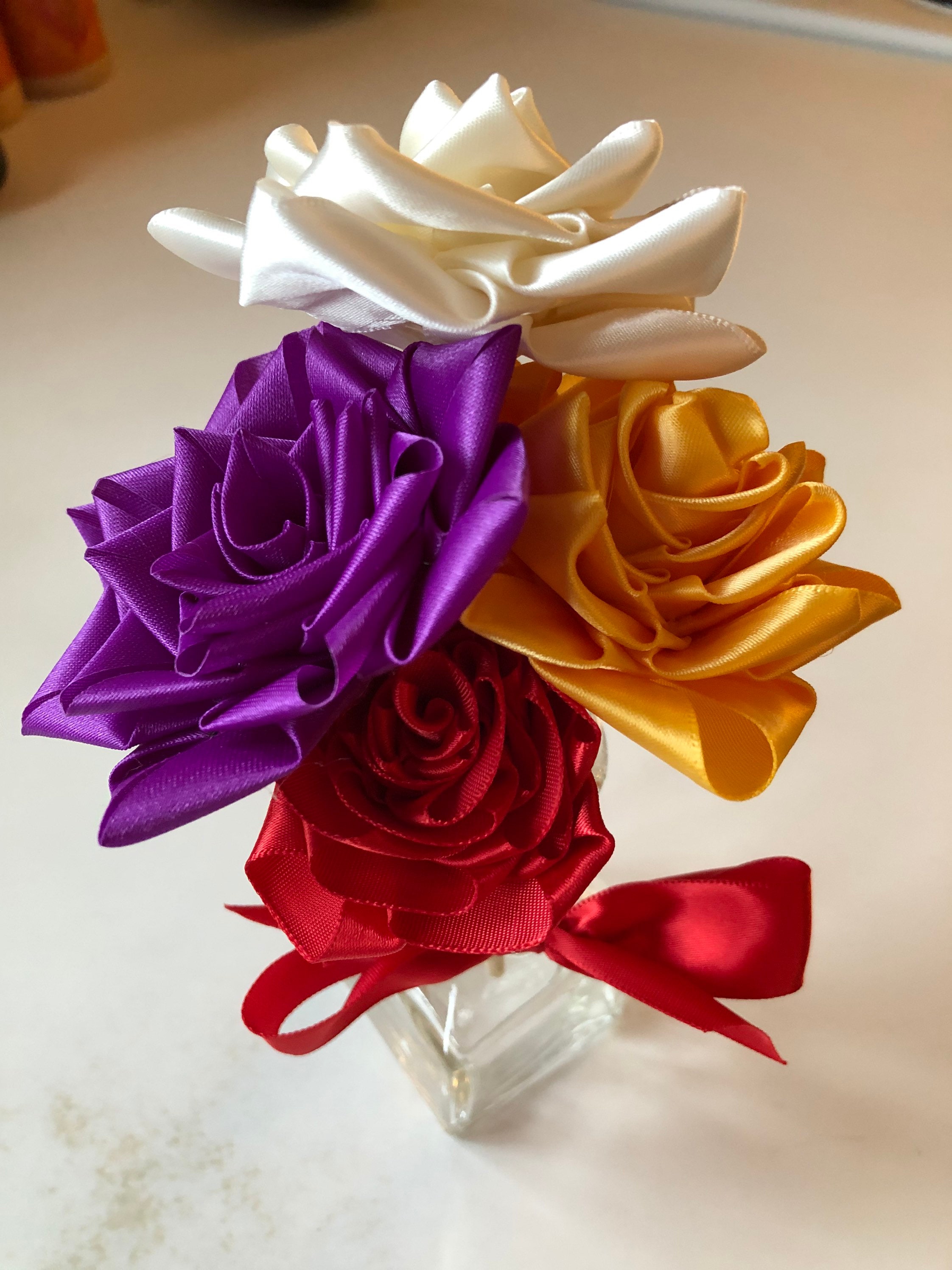 Satin Ribbon Flowers Etsy