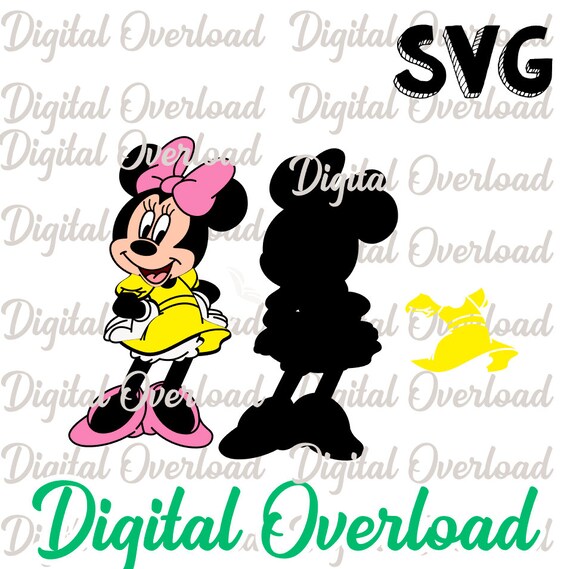 Minnie Mouse Yellow Dress SVG Cricut Silhouette Cut File Etsy