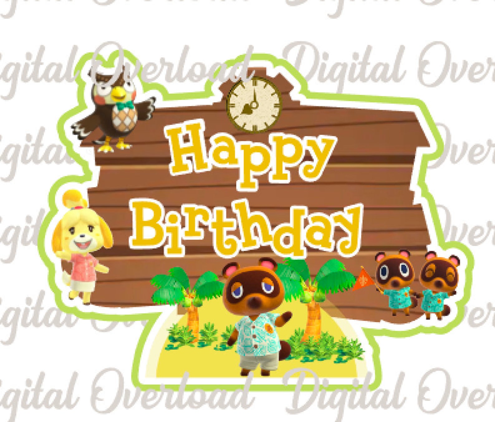 Animal Crossing Digital File Clipart Cake Topper PNG Etsy