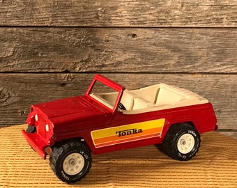TONKA ジープ Vintage Tonka Red Metal Frame Toy Jeep, Tonka