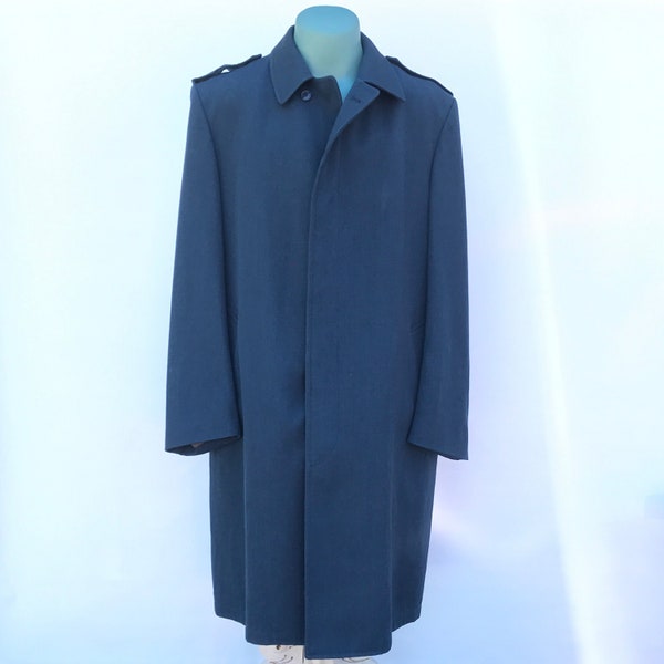 Vintage Wool Overcoat, Men’s Military Overcoat, c. 1980s, Size Large